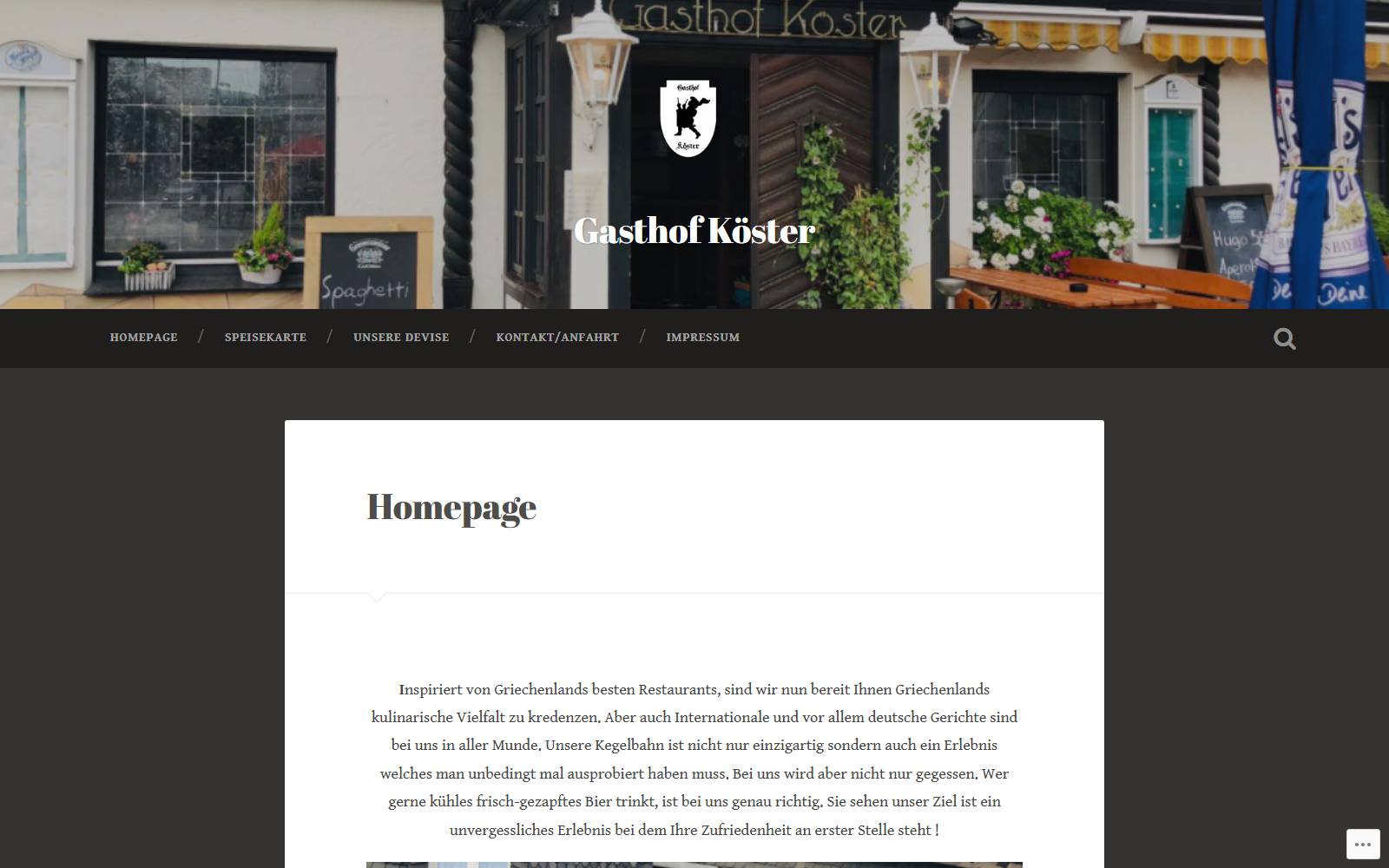 Website Gasthof Köster