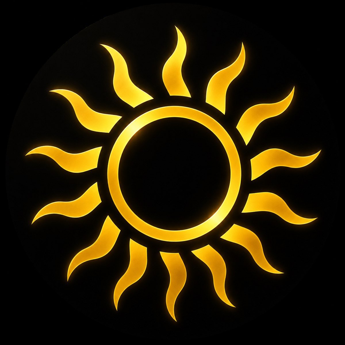 Die OHELIO-Sonne als leuchtendes Acryl-Objekt, UV-gedruckt